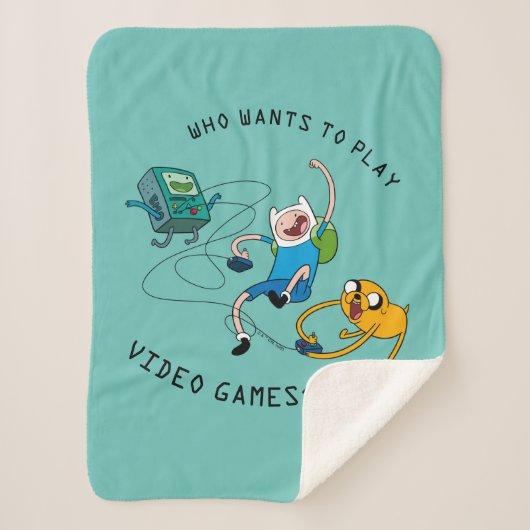Adventure-tijd | Finn & Jake Play with BMO Sherpa Deken (Voorkant)