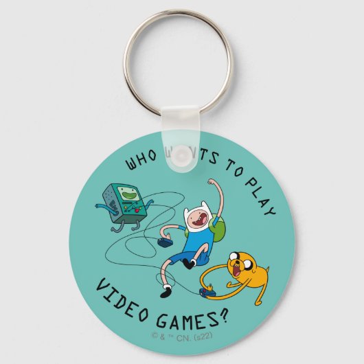 Adventure-tijd | Finn & Jake Play with BMO Sleutelhanger (Voorkant)