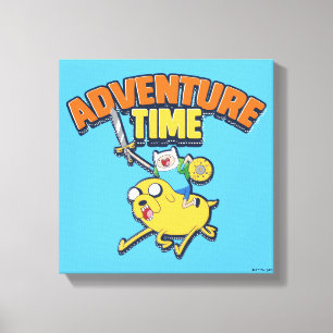 Adventure-tijd   Finn Riding Jake Canvas Afdruk