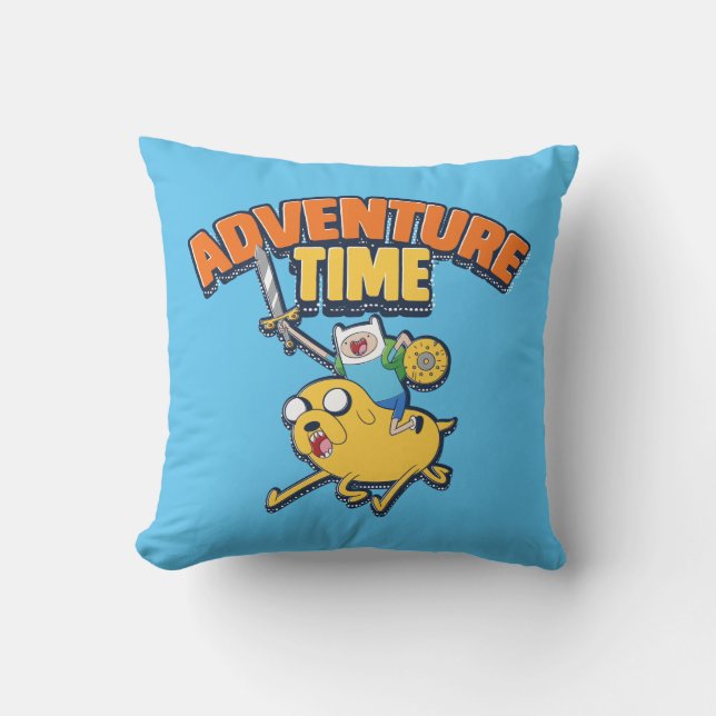Adventure-tijd | Finn Riding Jake Kussen (Voorkant)