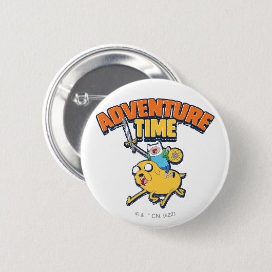 Adventure-tijd | Finn Riding Jake Ronde Button 5,7 Cm (Voorkant /achterkant)