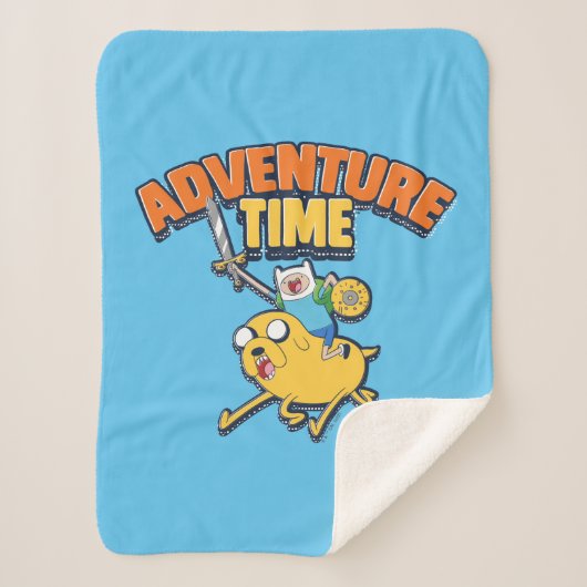 Adventure-tijd | Finn Riding Jake Sherpa Deken (Voorkant)
