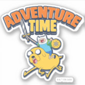 Adventure-tijd | Finn Riding Jake Sticker (Voorkant)