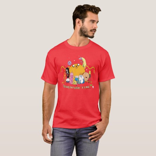 Adventure-tijd | Grafisch grote Jake-groep T-shirt (Voorkant volledig)