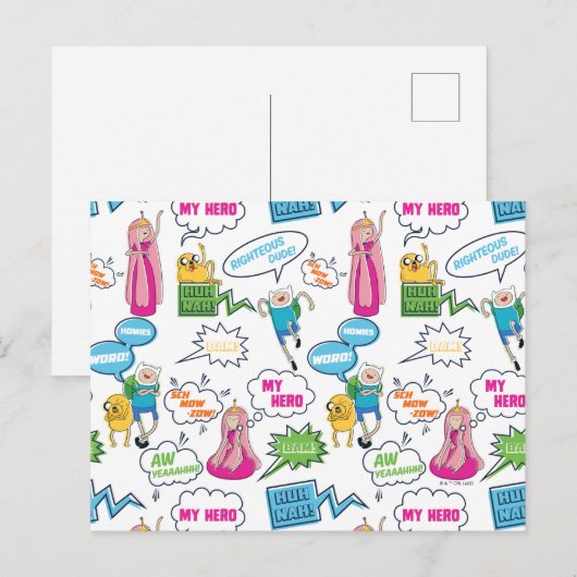 Adventure-tijd | Het Patroon van de Vraag van het Briefkaart (Voorkant / Achterkant)