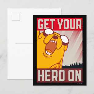 Adventure-tijd   Jake "Haal je Hero aan" Briefkaart