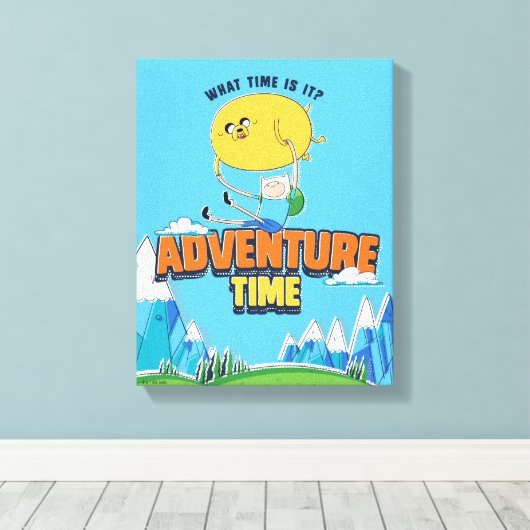 Adventure-tijd | Jake met Finn drijft Canvas Afdruk (Insitu (Houten vloer))