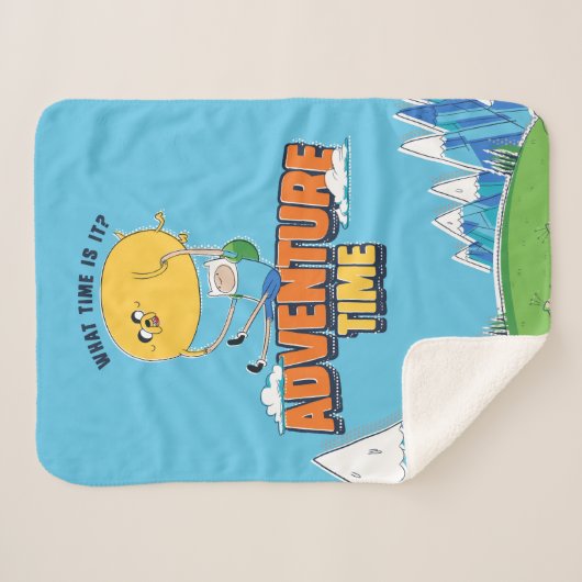 Adventure-tijd | Jake met Finn drijft Sherpa Deken (Voorkant (horizontaal))