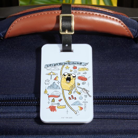 Adventure-tijd | "Party" Jake Sketch Bagagelabel (Voorkant Insitu 2)