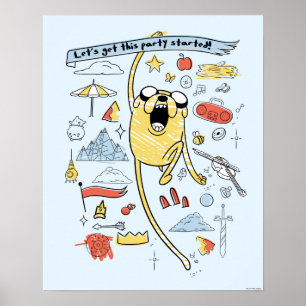 Adventure-tijd "Party" Jake Sketch Poster