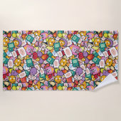 Adventure-tijd | Tekentospatroon Strandlaken (Voorkant)