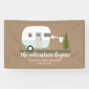 Adventure Trailer Camper Boy Baby shower Spandoek