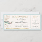 Adventure Travel Boarding Pass Baby Shower Kaart (Voorkant)