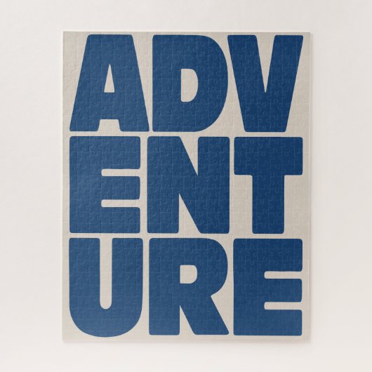 Adventure Travel Lover Typography Blue Modern Legpuzzel (Verticaal)