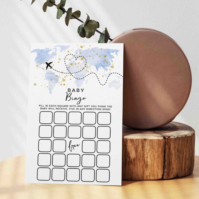 Adventure Travel Map Baby shower Bingo Cartes de j (Créateur téléchargé)