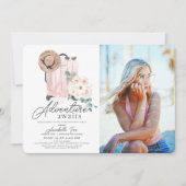 Adventure wacht op Afstuderen Pink Suitcase Kaart (Voorkant)