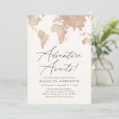 Adventure wacht op Baby shower Kaart (Staand voorkant)