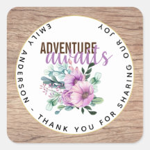 Adventure wacht op Baby shower Rustic Purple Flowe
