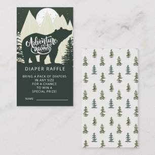 Adventure wacht op Beer Diaper Raffle Informatiekaartje