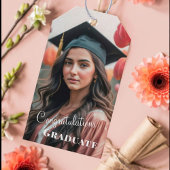 Adventure wacht op foto chique perzik fuzz Afstude Cadeaulabel