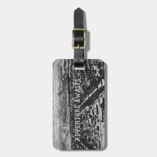 Adventure wacht op  lokaal reizen bagagelabel (Voorkant verticaal)