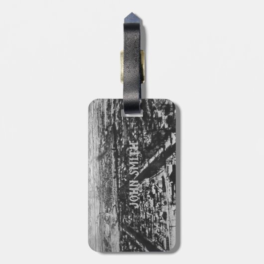 Adventure wacht op  lokaal reizen bagagelabel (Achterkant verticaal)