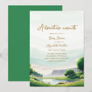 Adventure wacht op Natuur Boy Girl Baby shower Kaart