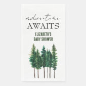 Adventure wacht op Waterverf Rustic Pine Trees Servet (Voorkant)