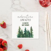 Adventure wacht op Waterverf Rustic Pine Trees Servet (Insitu)