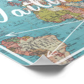 Adventure wacht op wereldkaart poster (Hoek)