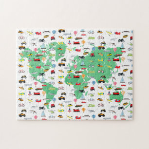 Adventure wacht op Wereldkaart Voertuigen Legpuzzel
