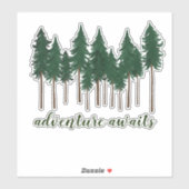 Adventure wacht Tall Pine Trees Forest Sticker (Vel)