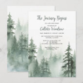 Adventure Watercolor Forest Baby Shower Kaart (Voorkant / Achterkant)