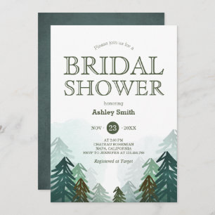 Adventure Winter Forest Bridal Shower Kaart