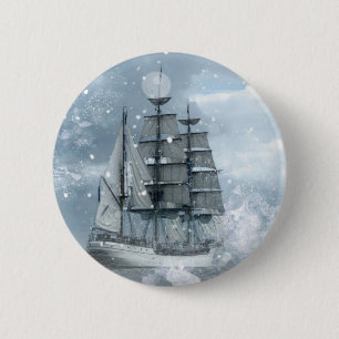 Adventure Winter Snow storm piratenschip Ronde Button 5,7 Cm