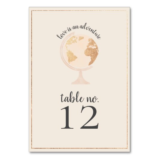 Adventure World Globe Carte Mariage à thème Voyage (Dos)