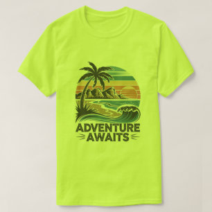 Adventures Await: Bold Exploration T-Shirt Design