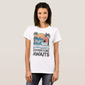  Adventures Await: Bold Exploration T-Shirt Design (Devant entier)