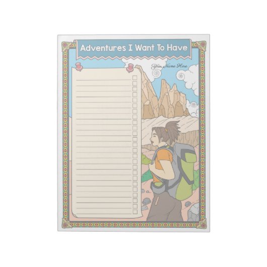 Adventures to Do List Aangepast Notitieblok (Gedraaid)