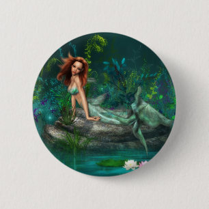 Adventurine Mermaid Ronde Button 5,7 Cm