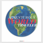 Adventurose wereldreiziger sticker (Vel)