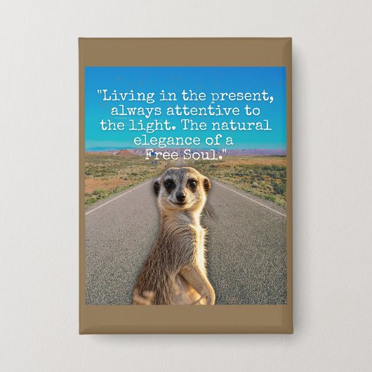 Adventurous Meerkat Living Button (Voorkant)