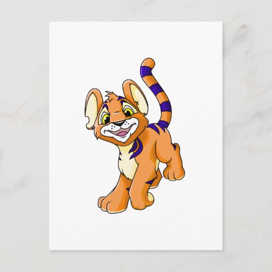 Adventurous oranje Kougra Briefkaart (Voorkant)