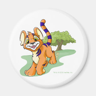 Adventurous oranje Kougra op Mystery Island Magneet