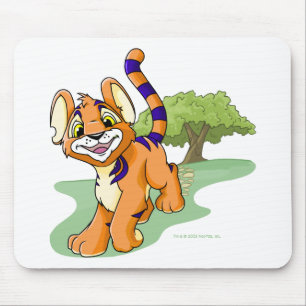 Adventurous oranje Kougra op Mystery Island Muismat