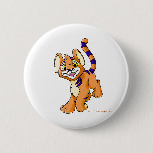 Adventurous oranje Kougra Ronde Button 5,7 Cm