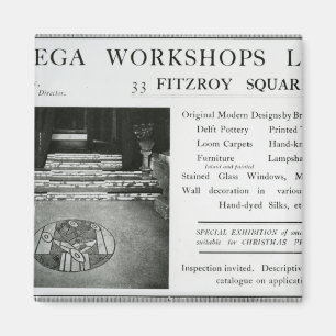 Adverisement voor de Omega Workshops Ltd Magneet