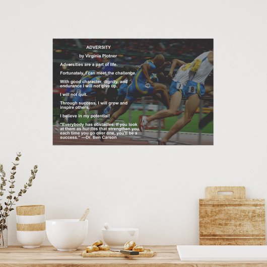 Adversity poster with quote by Dr. Ben Carson (Cuisine)