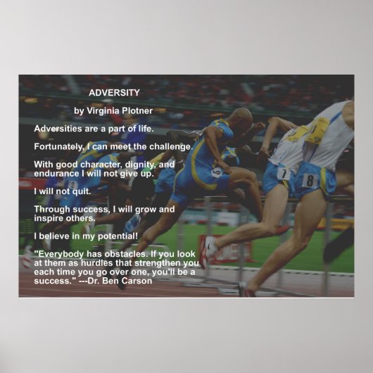 Adversity poster with quote by Dr. Ben Carson (Devant)