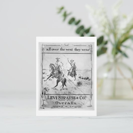 Advert voor Levi Strauss & Co., c.1900 (litho) Briefkaart (Staand voorkant)